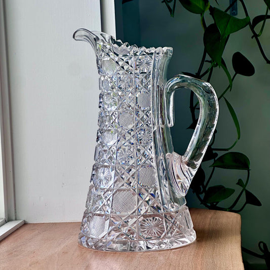 Antique American Brilliant Cut Glass Pitcher