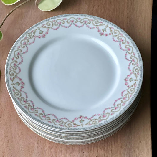 Antique Limoges Dessert Plates – Set of 6 – Hand Painted Elite Works Bawo & Dotter (c. 1896–1920)