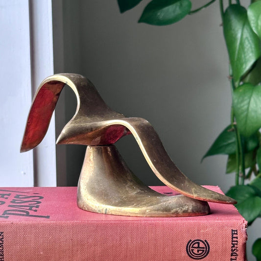 Vintage Brass Seagull Sculpture | Mid Century Modern Bird Figurine | Coastal Decor