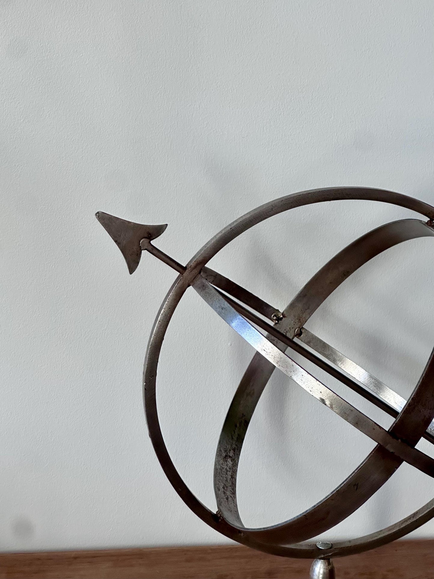 Vintage Mid-Century Armillary Sphere | Metal Celestial Sculpture | Industrial Astronomy Decor