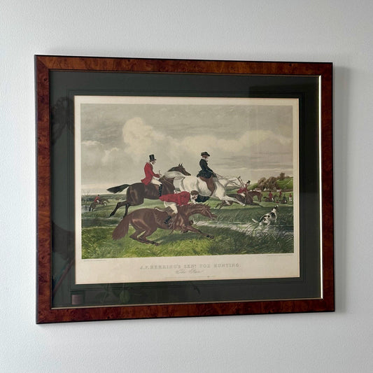 Antique 19th C. Framed Fox Hunting Print – J. F. Herring Sr., “The Run”
