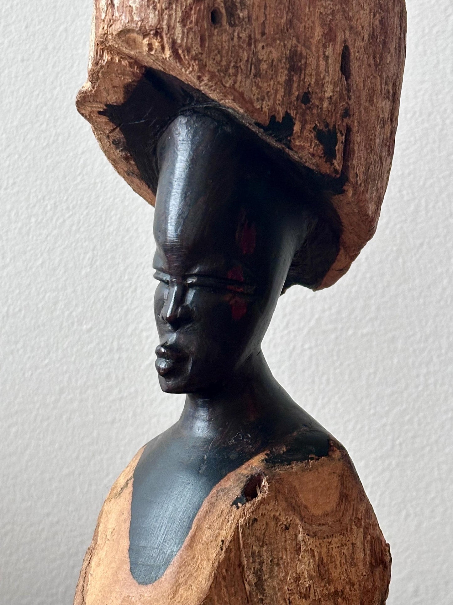 Hand Carved Wooden Figure Sculpture | Vintage Figural Wood Art | Organic Modern Tribal Decor