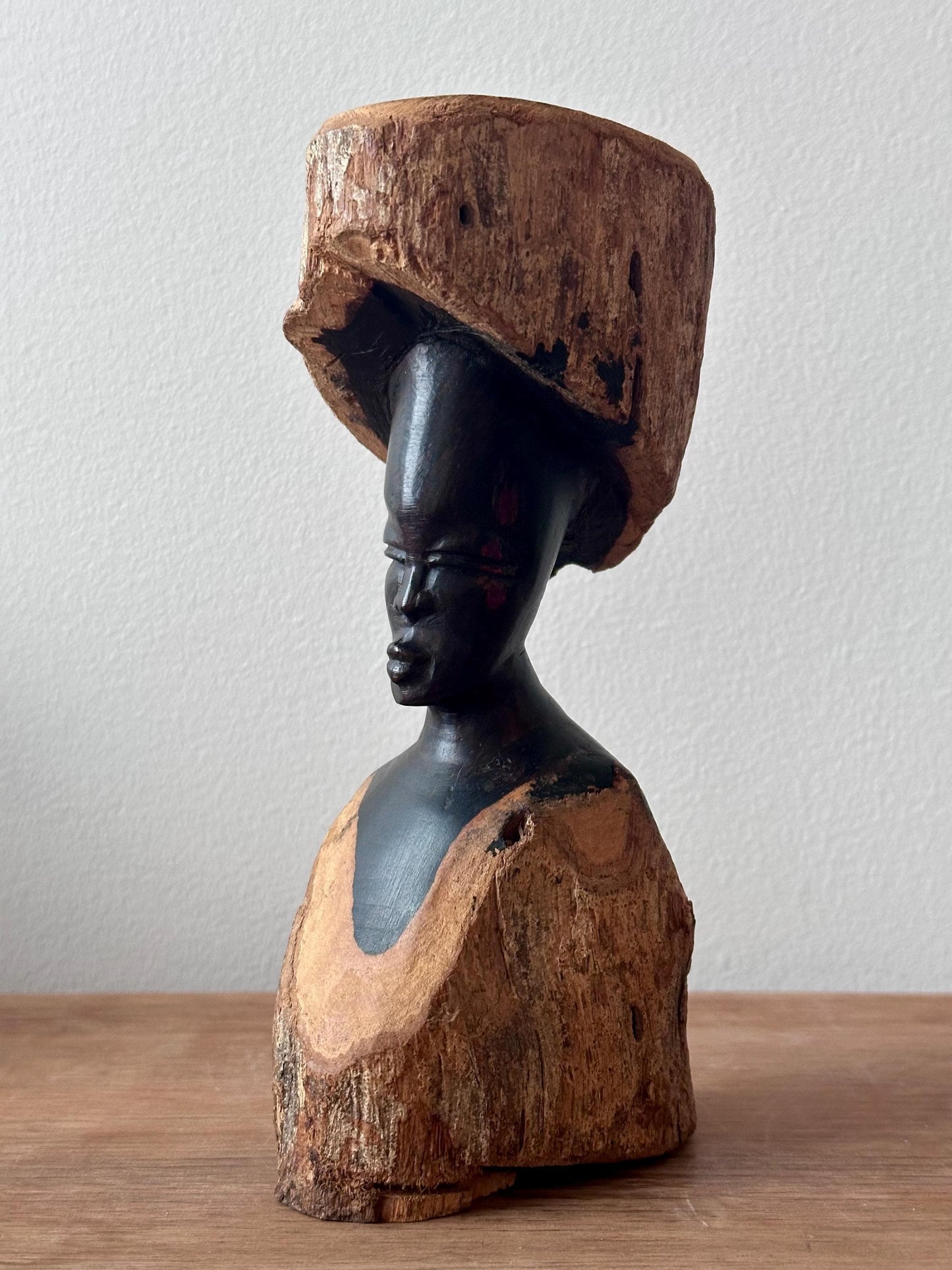 Hand Carved Wooden Figure Sculpture | Vintage Figural Wood Art | Organic Modern Tribal Decor