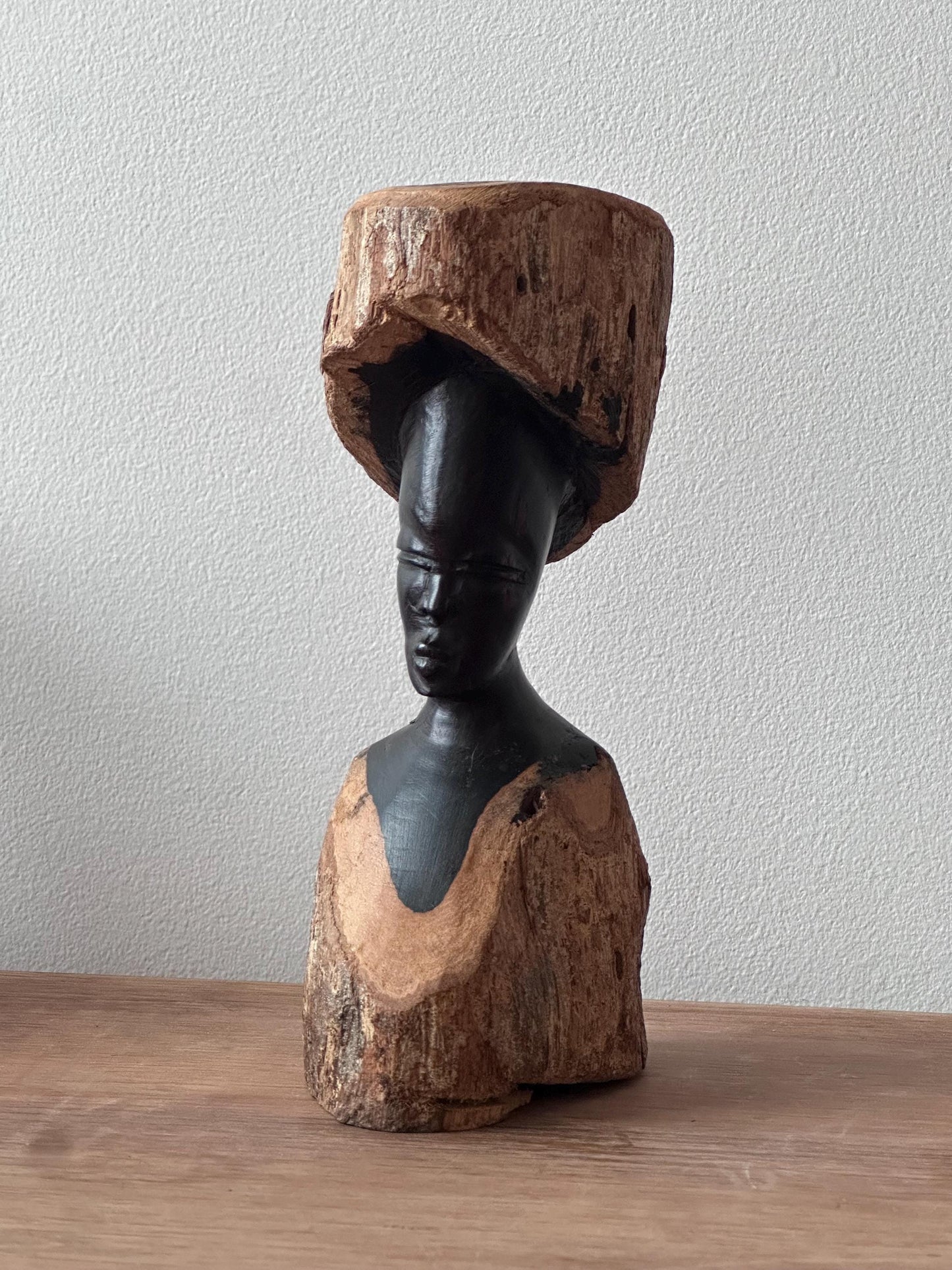 Hand Carved Wooden Figure Sculpture | Vintage Figural Wood Art | Organic Modern Tribal Decor