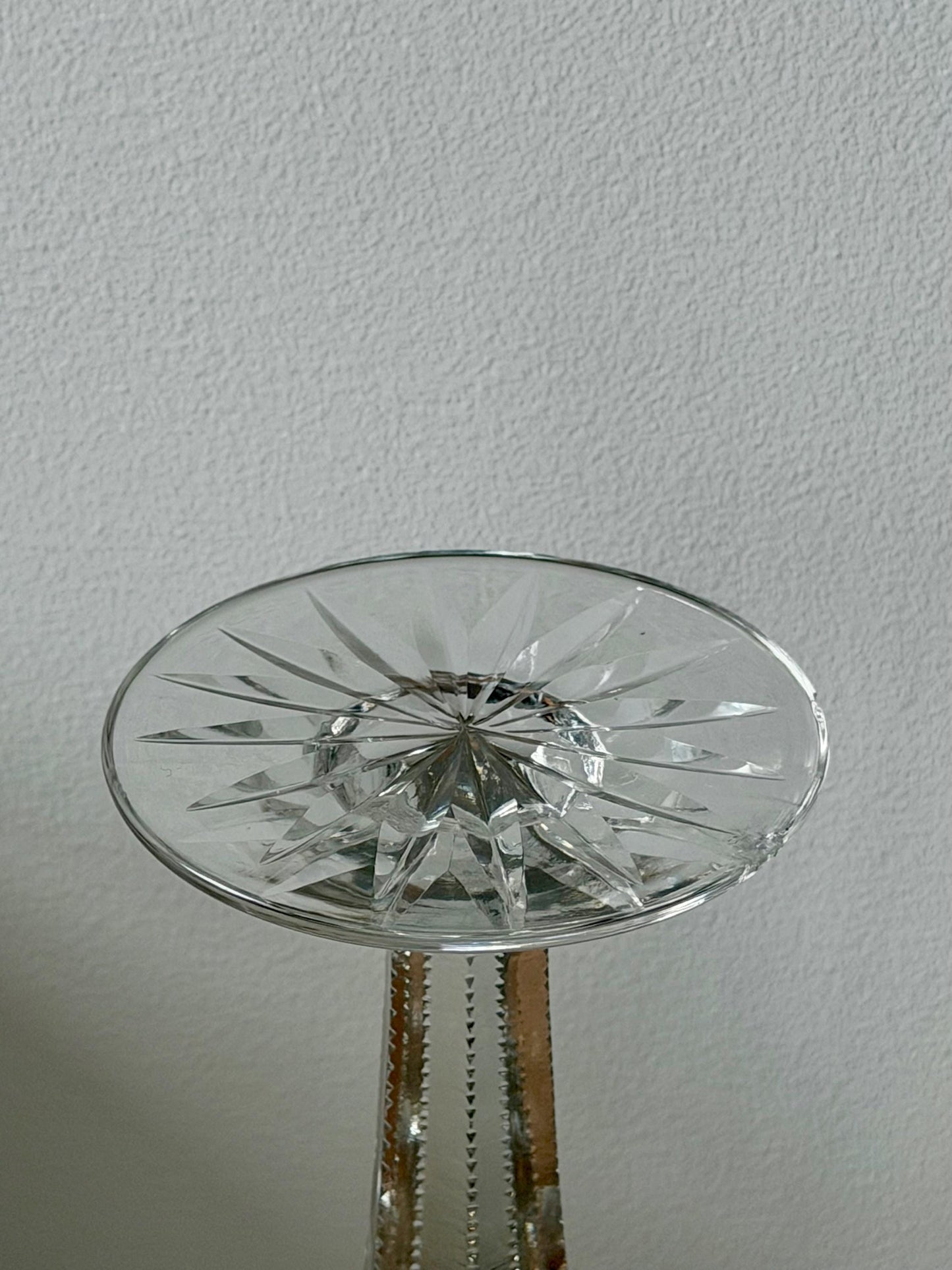 American Brilliant Cut Glass Pedestal Vase | Antique Crystal Trumpet Vase